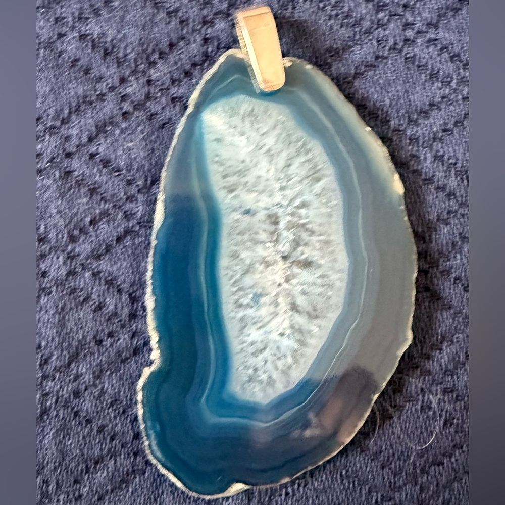 Blue Agate Slice Pendant